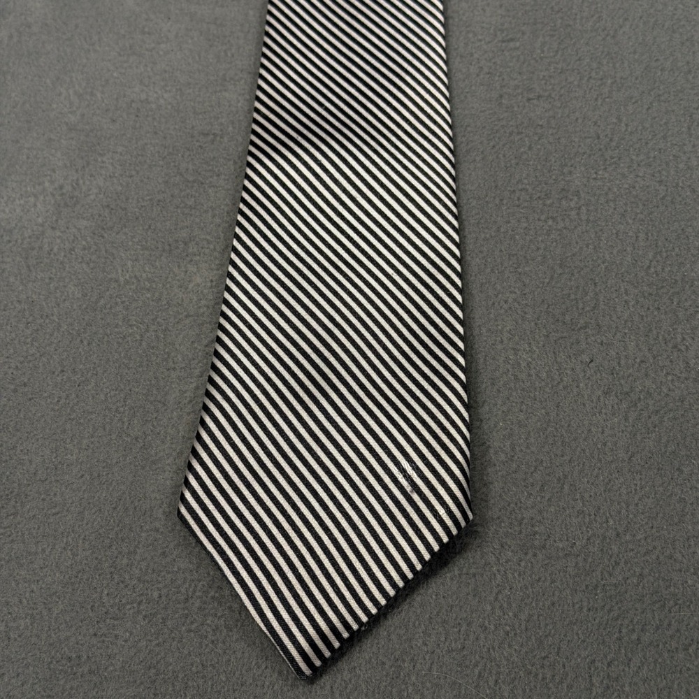 Sidae Fashion Mens Necktie Black White Diagonal Striped Classic Formal Business